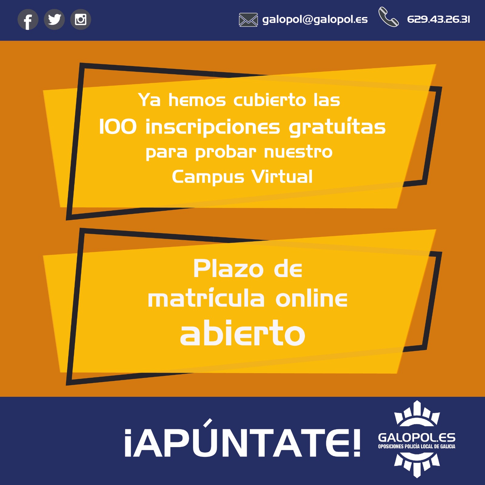 Agotados los 100 accesos gratuitos a nuestro Campus Virtual